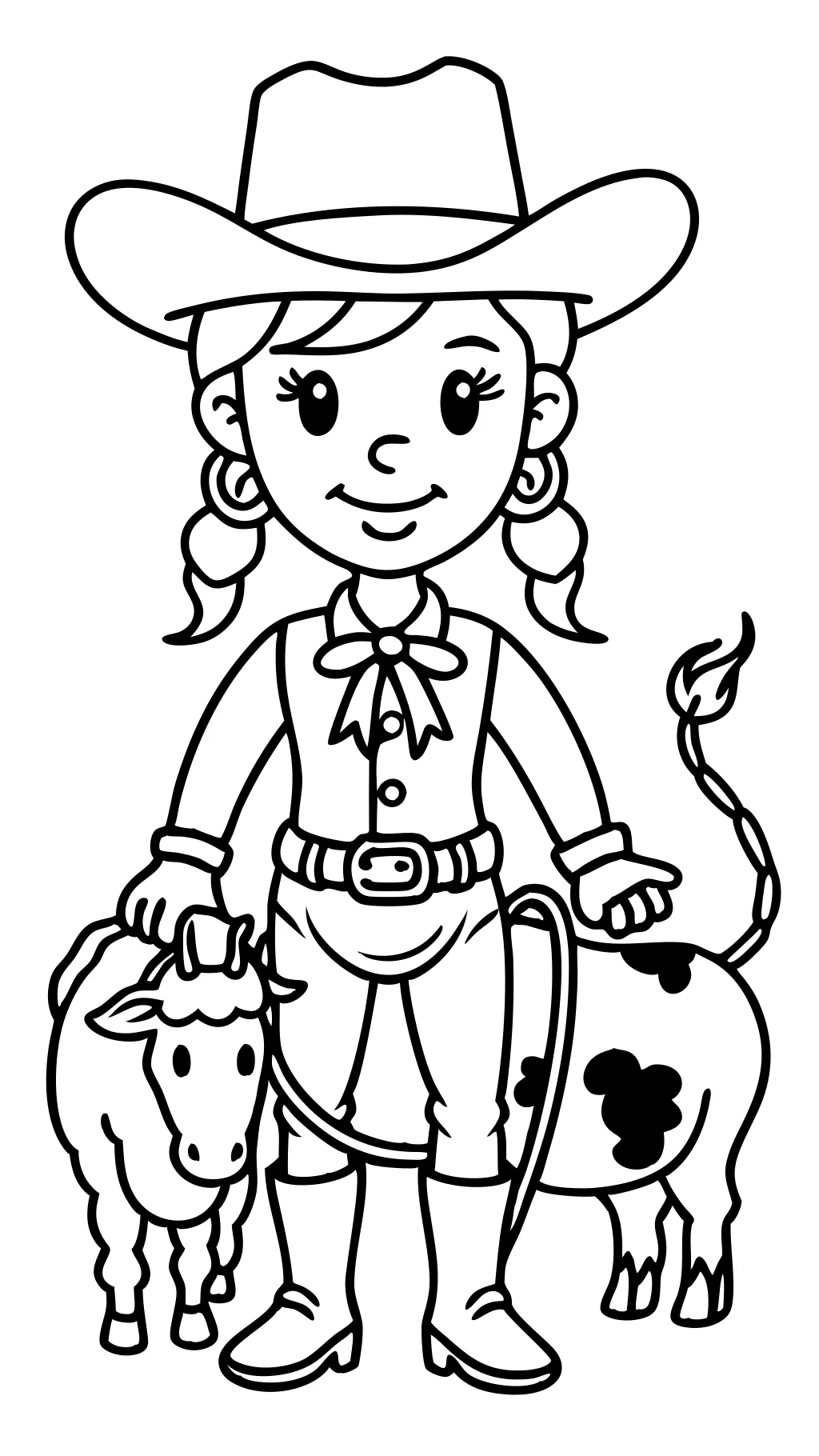 coloriage cowgirl imprimable